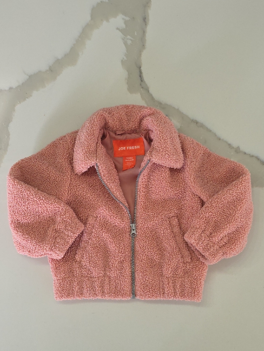 Joe Fresh Dusty Pink Sherpa Zip-Up Coat Size 2T
